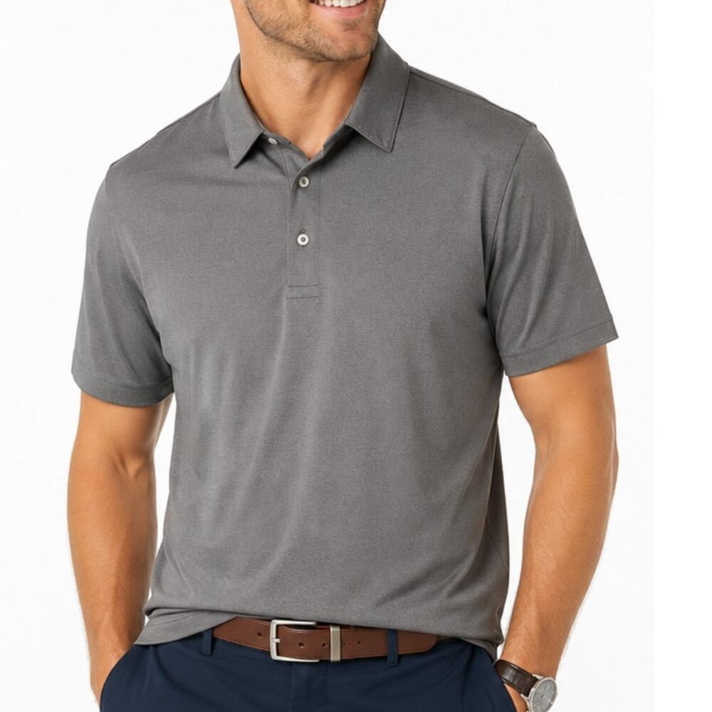 Mizzen+Main Men's Polo Shirt Slate Gray XL Performance Golf Athleisure Resort